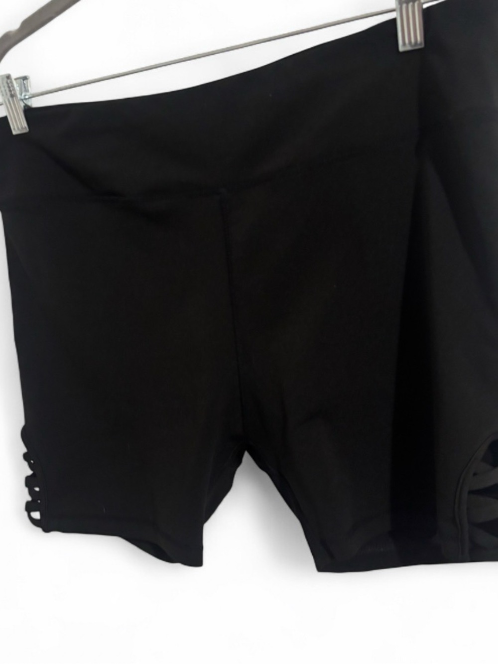 Black Women’s Swim Shorts with Side Cutouts